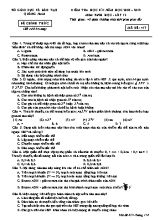Đề kiểm tra học kì I môn Sinh học Lớp 12 - Mã đề 417 - Năm học 2018-2019 - Sở giáo dục và đào tạo Quảng Nam
